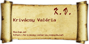 Krivácsy Valéria névjegykártya
