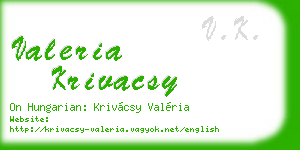 valeria krivacsy business card